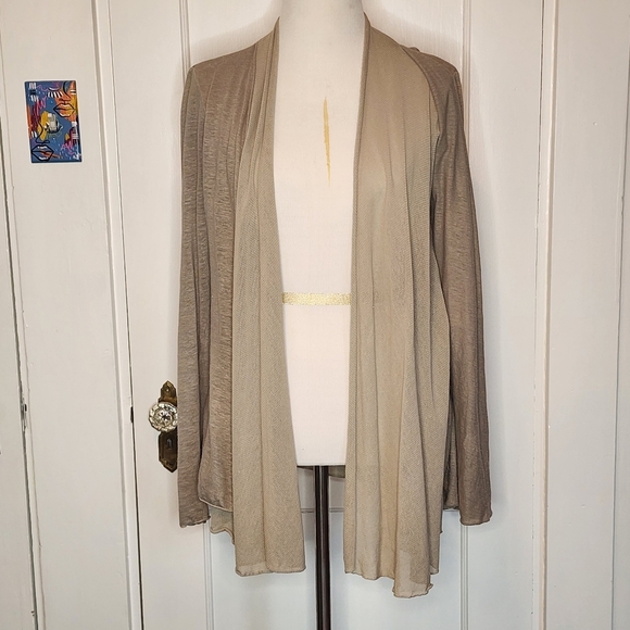 Anthropologie Cut Loose Cotton & Linen Beige Cardigan Size XS - Picture 1 of 4